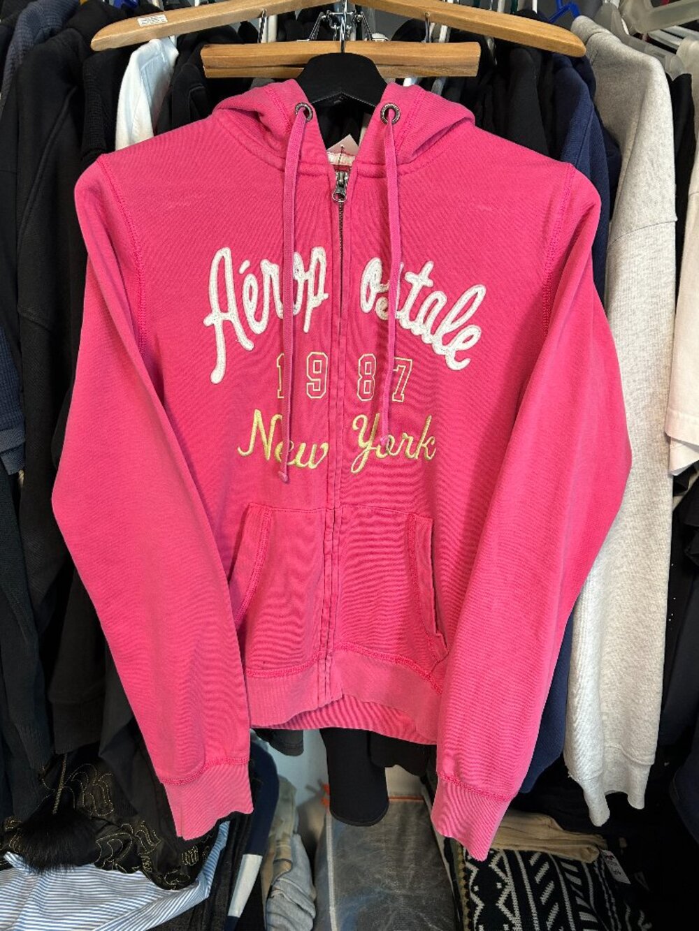Aéropostale Women's Y2K Pink Zip-up Hoodie Vest - Size M
